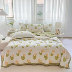 Summer Cooling Quilt Set - Washable Cotton Linen
