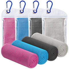 DOFOWORK Cooling Towels - 4 Pack Cooling Towel 40"x12" Microfiber Soft Breathable Cooling Towels for Neck and Face Cooling Towels for Hot Weather Workout & More Activities