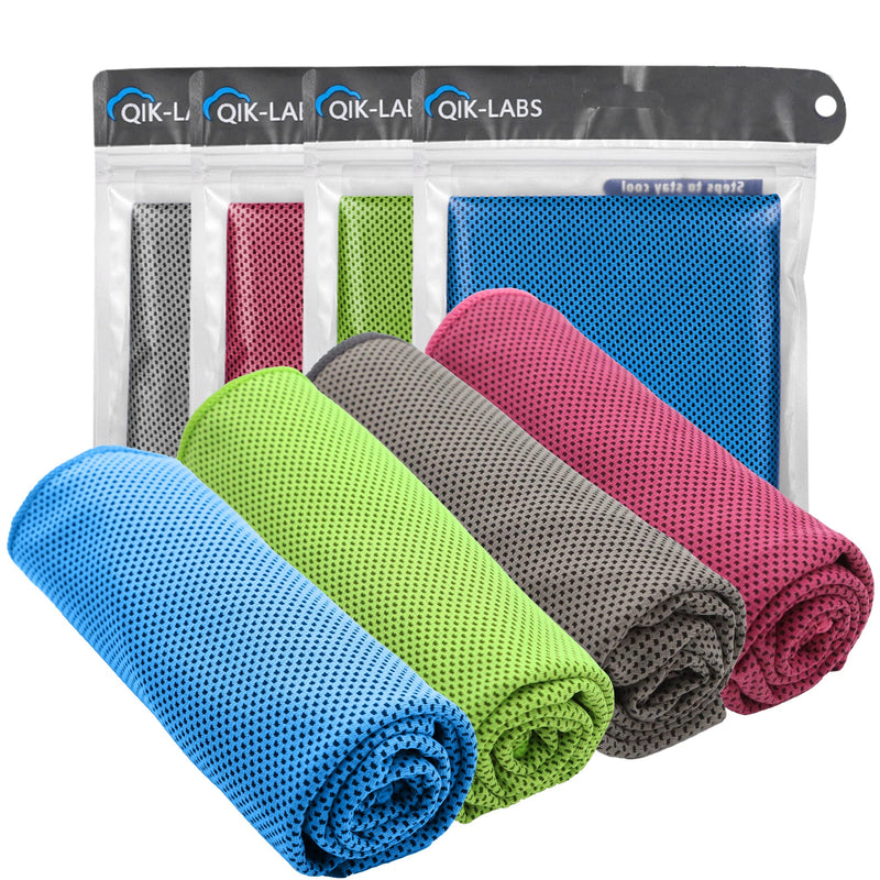 QIK Cooling Towels for Neck and Face Neck Cooling Towel for Hot Weather Cooling Towels for Athletes Neck Cooling Towel Cool Towels for Neck Cooling Rags for Neck Cold Towel Cooling Rags 4Pack 40