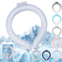 Neck Cooling Tube 70% Gel Increase Ice Ring Neck Cooler Wearable Cooling Neck Wraps Cooling Neck Ring Body Cooling Products for Outdoor Indoor Activities Relief for Hot Flashes(BlueM)