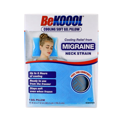 BeKOOOL Cooling Soft Gel Pillow - Reusable Cooling Relief from Migraines Neck Strain and Fever - Up to 6 Hours of Cooling Ready to Use Stays Soft When Frozen