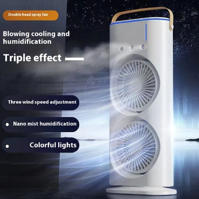 Double-Headed Cooling Spray Fan
