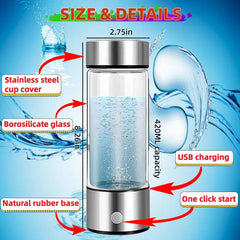 Hydrogen Water Cup - Senior-Friendly One-Button Tech - Healthy hydrogen-infused water is ready in 3 minutes.