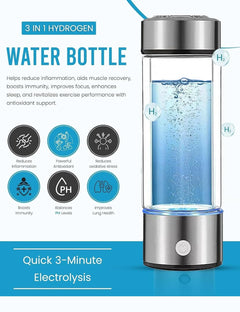 Hydrogen Water Cup - Senior-Friendly One-Button Tech - Healthy hydrogen-infused water is ready in 3 minutes.