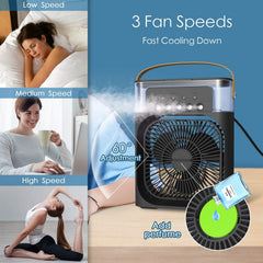 Portable 3-in-1 Air Cooler Fan – Mini AC for Room, Office & Car | Fast Cooling + Humidifier | Ships from USA 🇺🇸 | TikTok & Amazon Hot Seller!