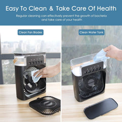 Portable 3-in-1 Air Cooler Fan – Mini AC for Room, Office & Car | Fast Cooling + Humidifier | Ships from USA 🇺🇸 | TikTok & Amazon Hot Seller!