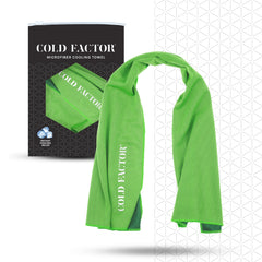 COLD FACTOR Instant Cooling Towel (Lime) | UPF 50+ & Reflective Safety | Moisture Wicking | Chemical-Free Evaporative Cooling |2 Hours of Cooling Comfort
